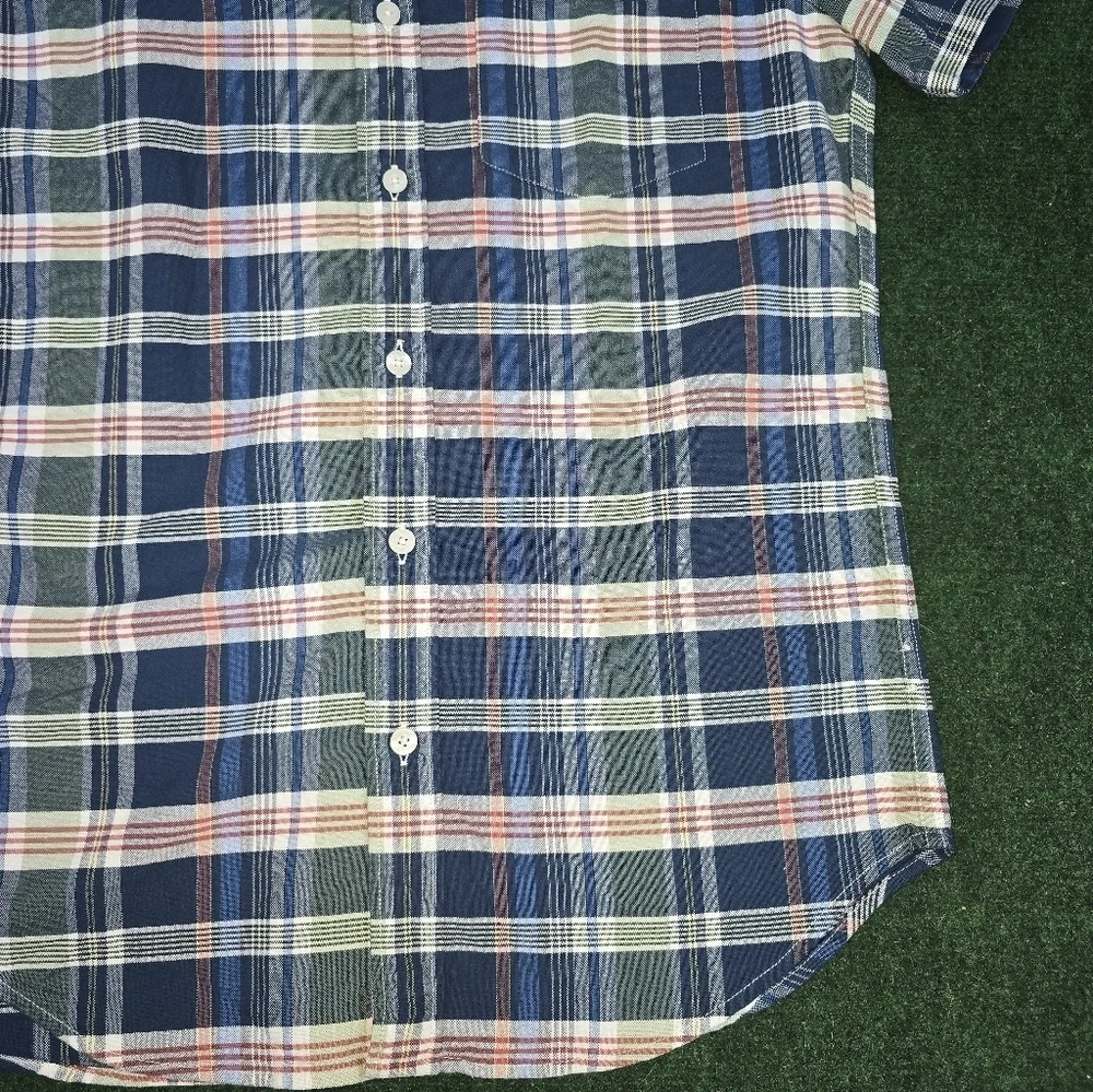 J. Crew | Mens Slim Small Oxford Cloth Short Sleeve Button Down Plaid Shirt
